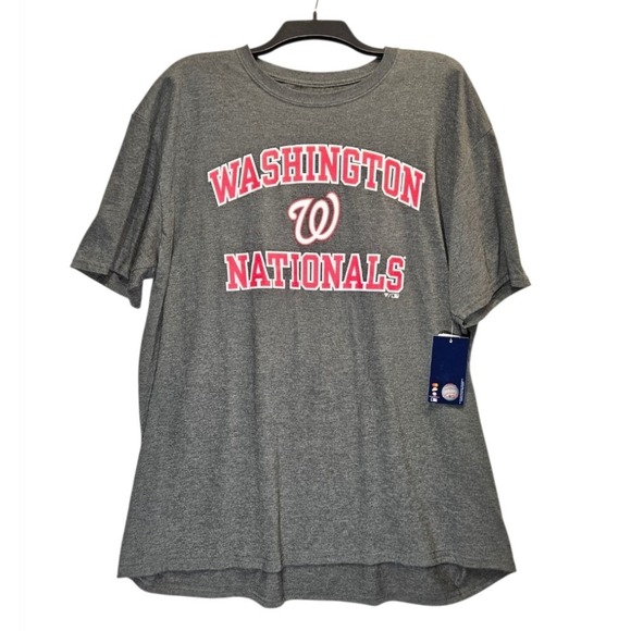 Washington Nationals Fanatics Mens Size 2XL XXL Gray Heart And Soul T-Shirt New - Picture 2 of 8
